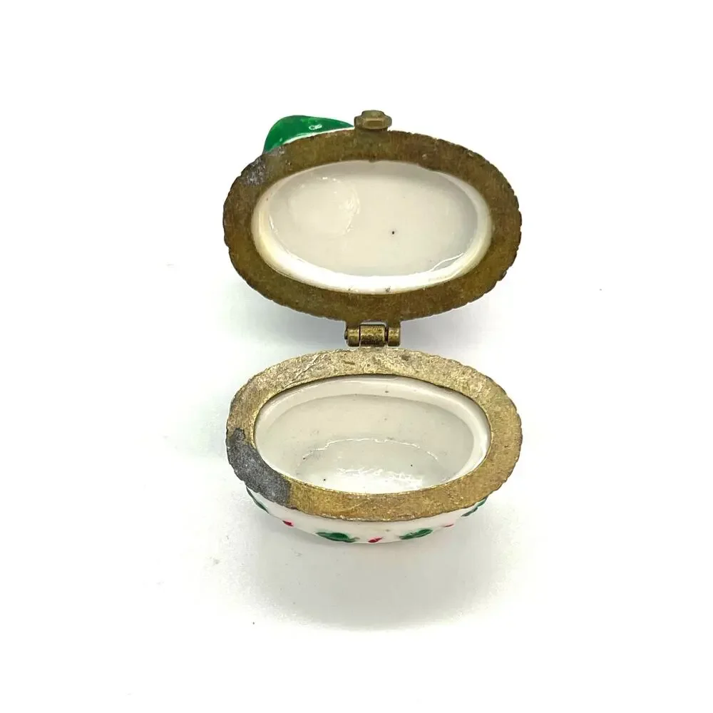 Porcelain Christmas Tree with Children Hinged Trinket Box